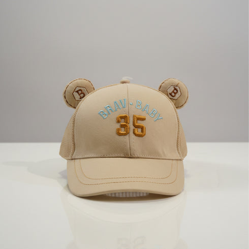 Kids Cotton Net Cap Beige Brav Baby Design