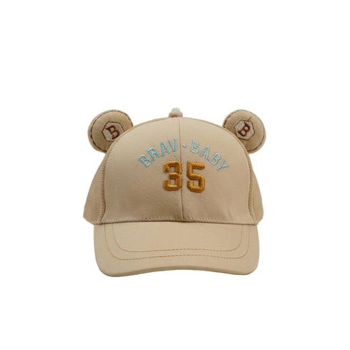 Kids Cotton Net Cap Beige Brav Baby Design