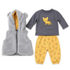 Fleece & Cotton Winter Suit Set Kids Designer Dresses 0-18 Months Grey Yellow