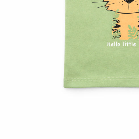 Kids Graphic Sando Shirt Green Little Tiger