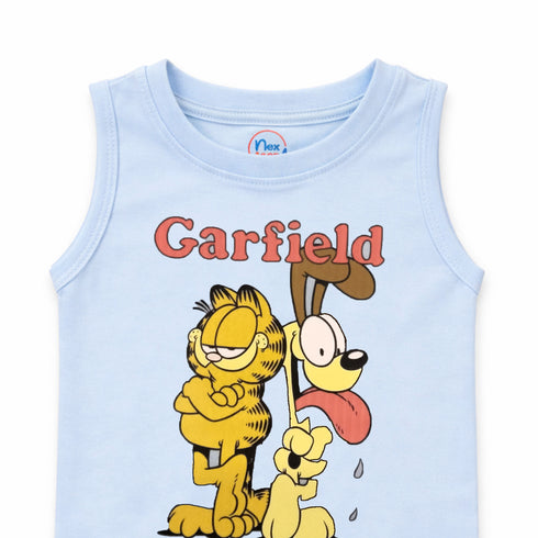 Kids Graphic Sando Shirt Light Blue Garfield