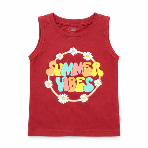 Kids Graphic Sando Shirt Red Summer Vibes