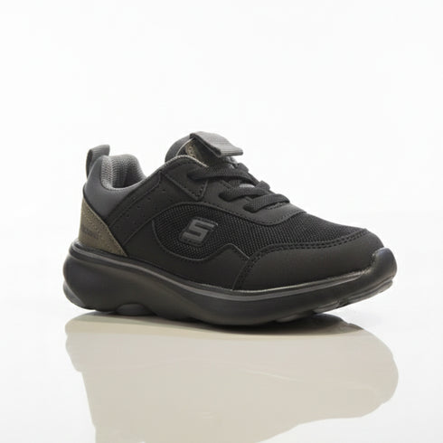 Kids Jogger Shoes Black & Grey Skechers Design