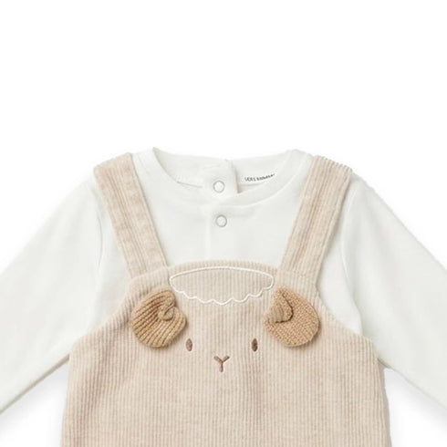 Fleece Lamb Baby Boy Romper Dangri Style 0-6M
