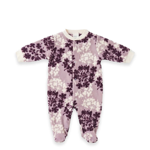 Dusty Lavender Floral Fleece Baby Girl Romper 0-9M