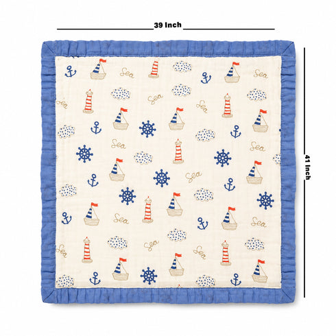 Infant Muslin Layered Blanket and Wrap Sheet Sea Vibes