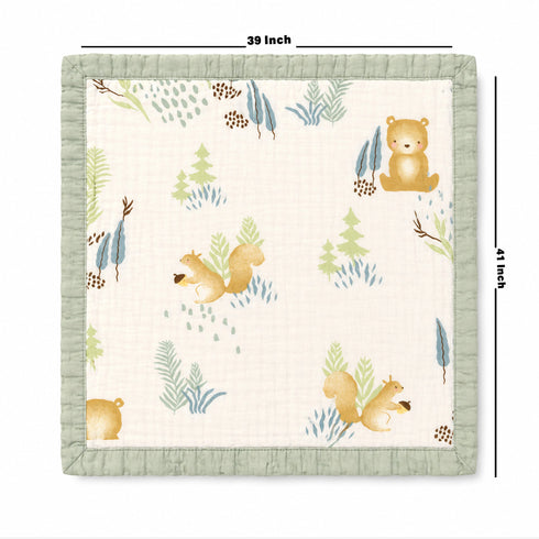 Infant Muslin Layered Blanket and Wrap Sheet White