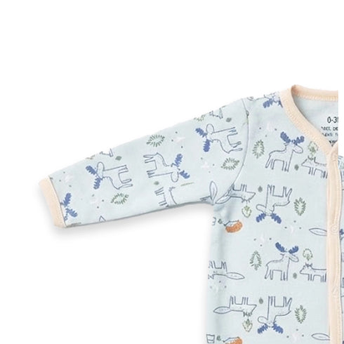 Blue Muslin Cotton Baby Romper 0-9M