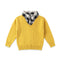 Woolen Boy Clothes Mustard Formal Sweater