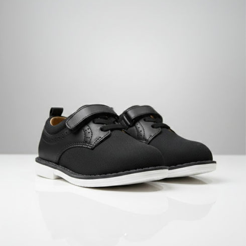 Navy Fabric Derby Boys Shoes