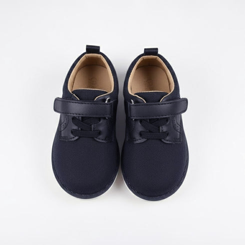 Navy Fabric Derby Boys Shoes