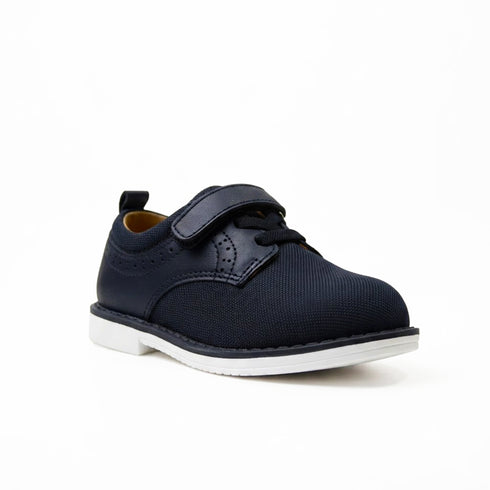 Navy Fabric Derby Boys Shoes