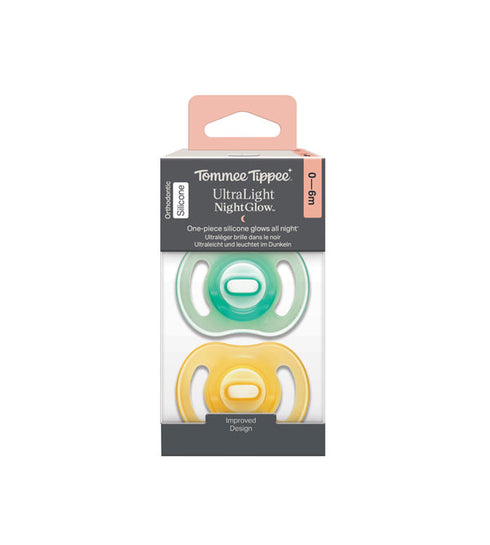 Tommee Tippee Night Glow Ultralight Soother 6-18M Pack Of 2