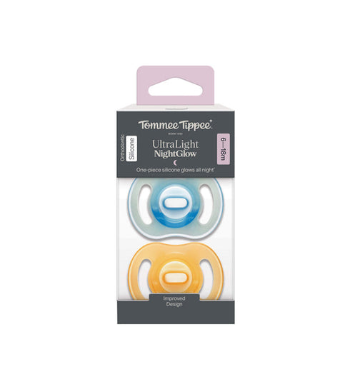 Tommee Tippee Night Glow Ultralight Soother 6-18M Pack Of 2
