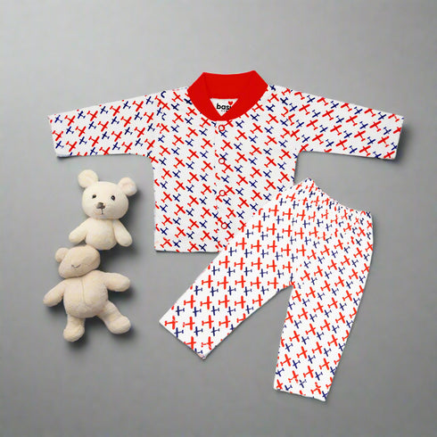 Basics Infants Night Suit -NB to 6Years Red Planes 15832