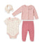 White So Loved Floral Baby Girl Suits Shirt Bodysuit Headband Trouser Set 0-9M