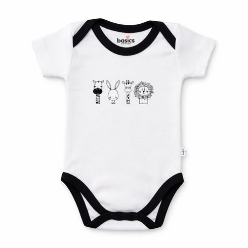 Pack of 2 Baby Bodysuits White Jungle