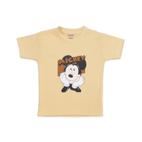 Pack of 2 Baby T-Shirts Beige Green Mickey