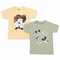 Pack of 2 Baby T-Shirts Beige Green Mickey
