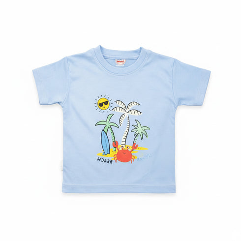 Pack of 2 Baby T-Shirts Yellow Blue Hello Crab