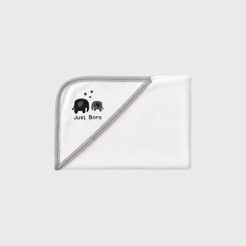 Pack of 10 Baby Starter Gift Set White Baby Elephant Embroidered