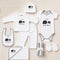 Pack of 10 Baby Starter Gift Set White Baby Elephant Embroidered