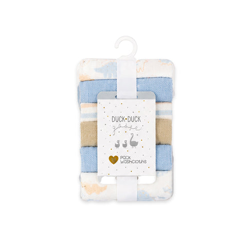 Pack of 12 Baby Washcloths Face Towels Blue White Dino