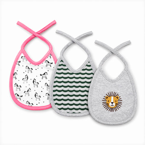 Basics Pack of 3 Baby Bibs Roar Design