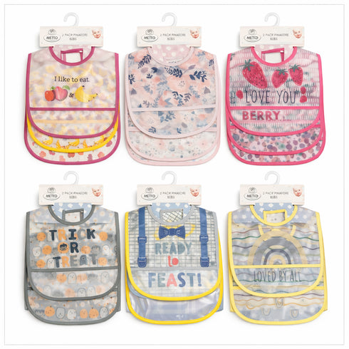 Plastic Bibs Pack of 3 Assorted