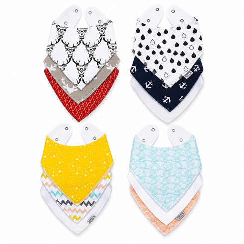 Pack of 3 Bandana Bibs Set Assorted