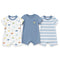 Pack of Three Onesies Half Rompers Dino