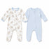 Pack of Two Full Rompers Elephants Print