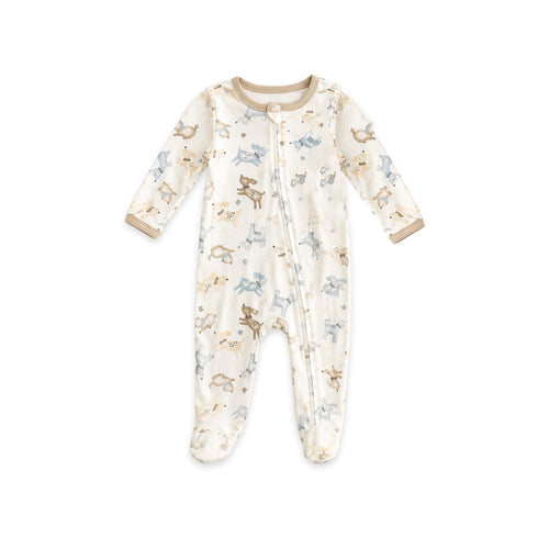 Pack of Two Full Cotton Rompers Doggy Print