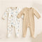 Pack of Two Full Cotton Rompers Doggy Print