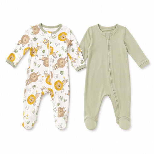 Pack of Two Full Cotton Rompers Roar