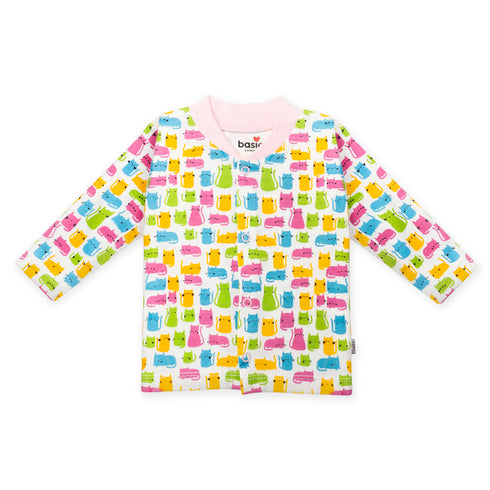 Basics Night Suit -NB to 6Years Cats Pink