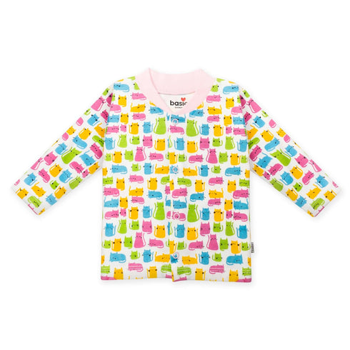 Basics Night Suit -NB to 6Years Cats Pink