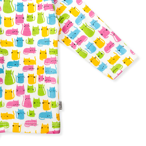 Basics Night Suit -NB to 6Years Cats Pink