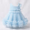 Blue Party Wear Frock One Shoulder Ruffle