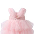 Pink Party Wear Frock Off-Shoulder Tiered Tulle