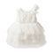 White Party Wear Frock Embellished Tiered Tulle Sequin