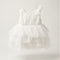 White Party Wear Frock Embellished Tiered Tulle Sequin