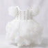White Party Wear Frock Ruffled Tulle