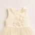 Party Wear Girls Frock Beige Floral Design