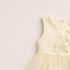 Party Wear Girls Frock Beige Floral Design