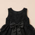 Party Wear Girls Frock Black Embroidered Bowknot