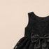 Party Wear Girls Frock Black Embroidered Bowknot