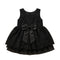 Party Wear Girls Frock Black Embroidered Bowknot