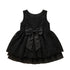 Party Wear Girls Frock Black Embroidered Bowknot