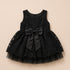 Party Wear Girls Frock Black Embroidered Bowknot